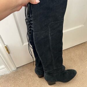 Black Suede Over-the-Knee Boots